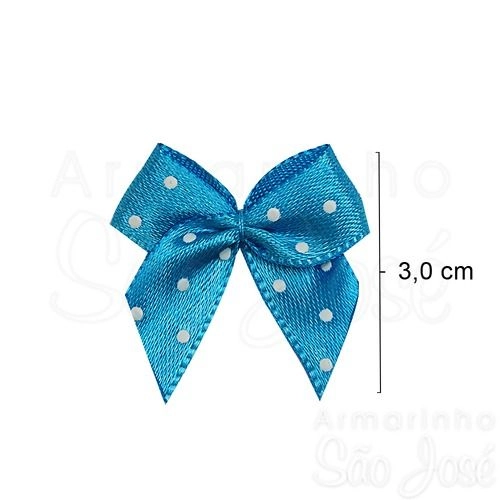 Laco Poa Bolinha Azul Turq./bco 3008 Pct