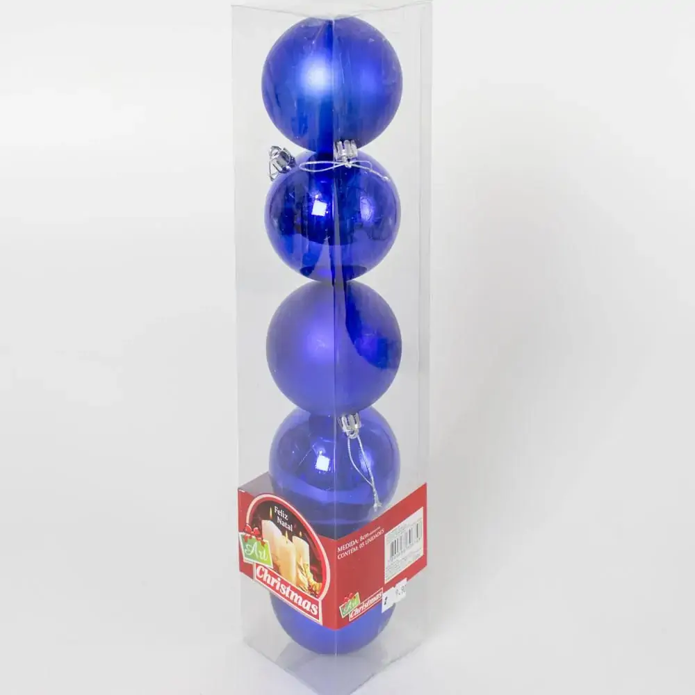 Bolinha Natal Lisa 5pçs Az