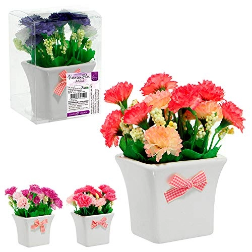 Vaso Ceram C/ Flor Artificial 24551