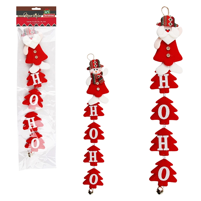 Enfeite Natal Cordao Ho Ho Ho 57cm