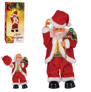 Boneco Papai Noel Musical Tira Gorro 23cm Zein