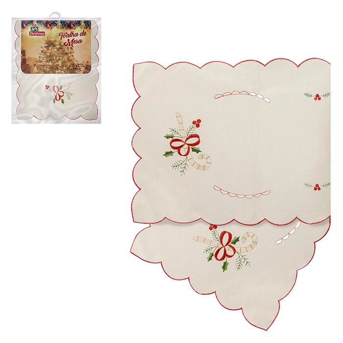 Toalha De Mesa Luxo Art 38x85cm Ret Christmas