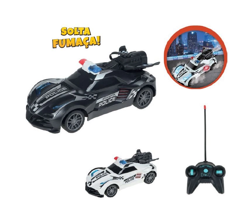 Carro Policial C/controle Remot 7funcoes Ref.836408