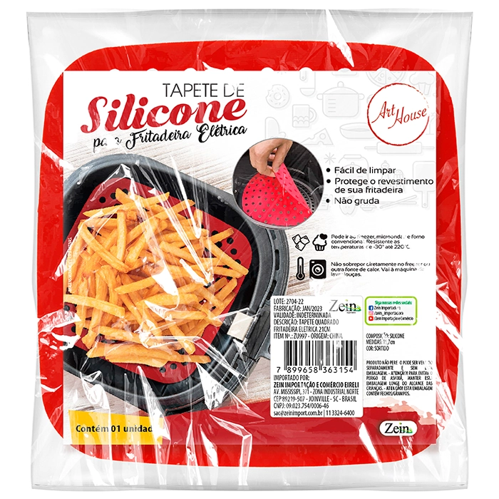 Tapete Silicone Quadrado Fritadeira Zein