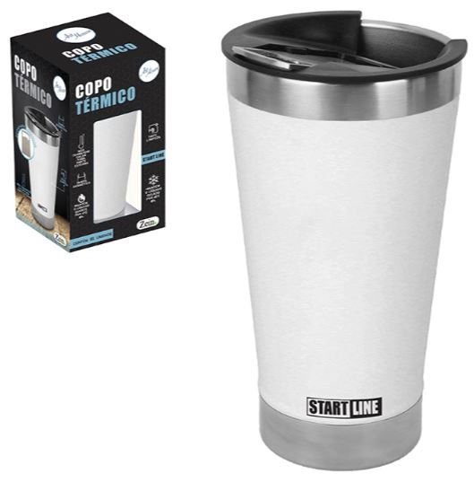 Copo Inox Term. 520ml Branco C/tampa Ref.836430