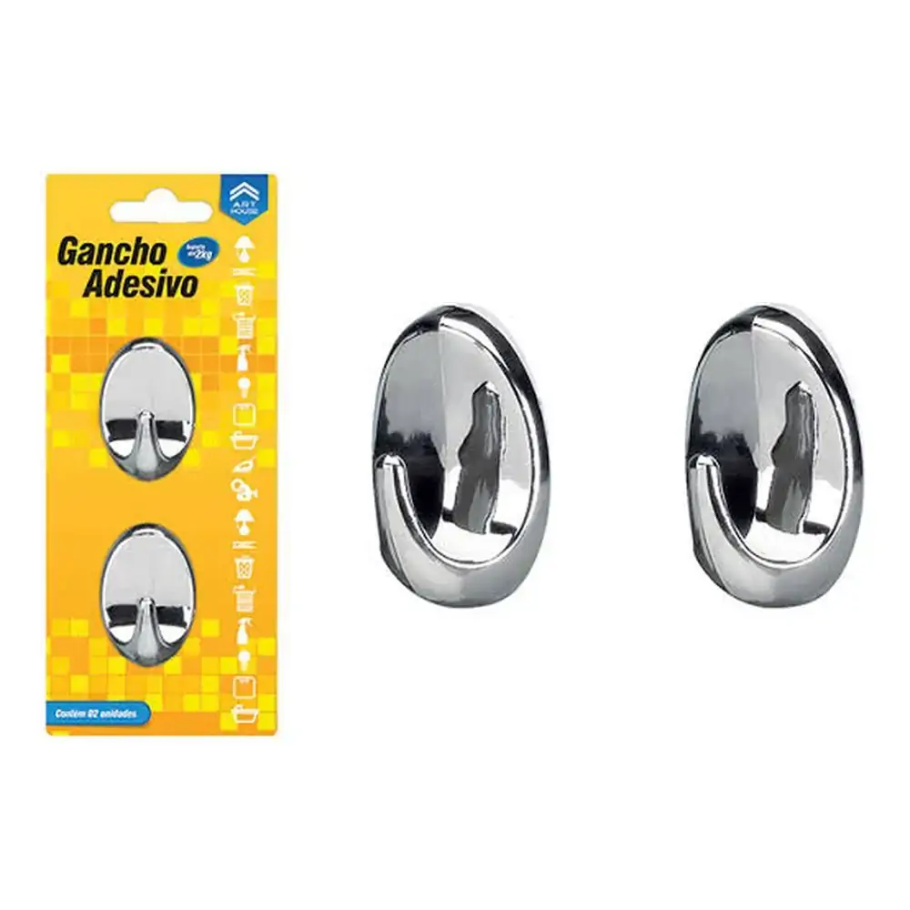 Kit 02 Gancho Adesivo Oval