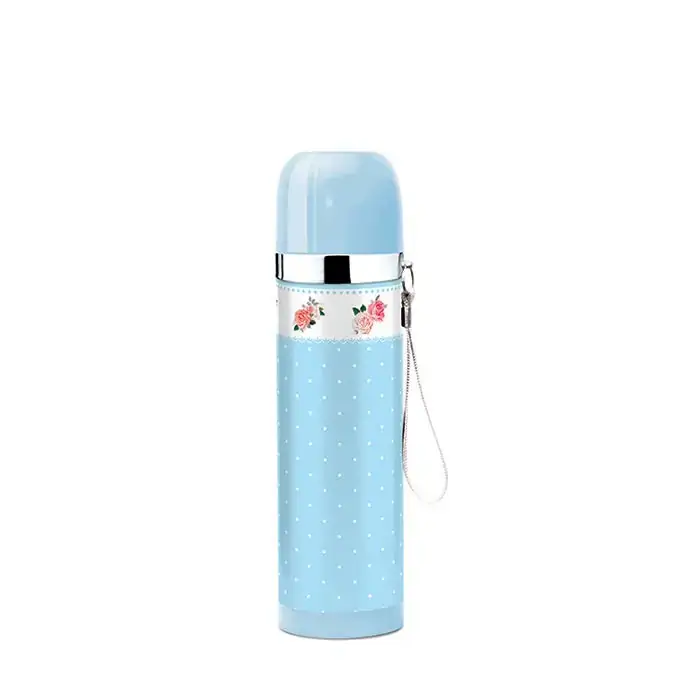 Garrafa Zein Flores Poa Color Inox 350ml