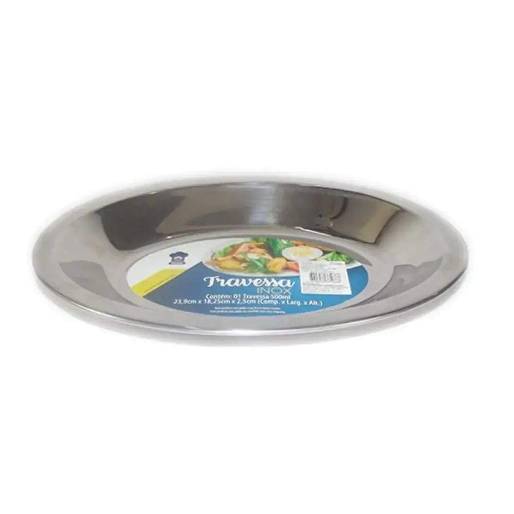 Travessa De Inox Lisa 25cm