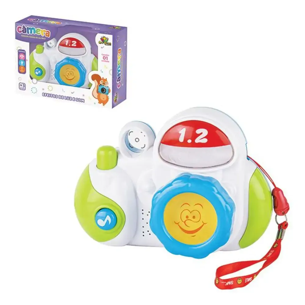 Baby Camera Musical Luz E Som Art Brink