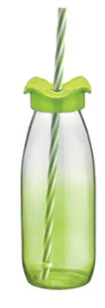 Garrafa De Vidro C/ Canudo 500ml