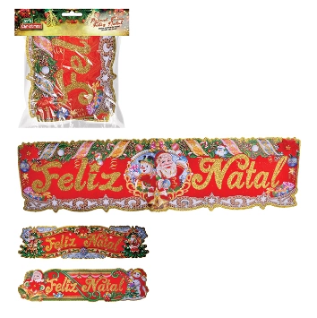 Painel Faixa Feliz Natal 74x19cm 84135 Issam