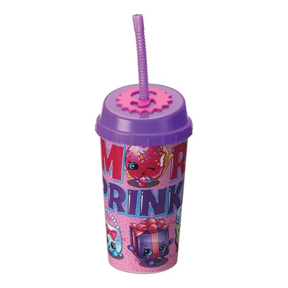 Copo Infantil C/canudo 600ml Shopkins Zein