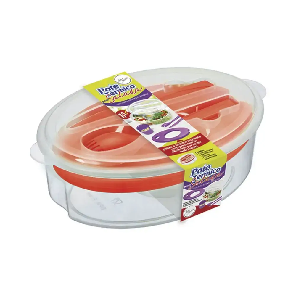 Pote Plast Para Salada C/ Porta Tempero