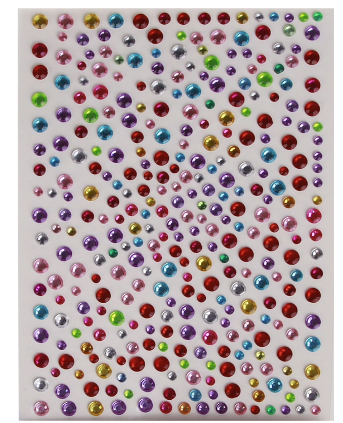 Adesivo Strass Bolinhas Coloridas 20x10cm Ref.840375