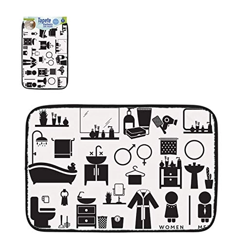 Tapete 40x60cm Preto/branco