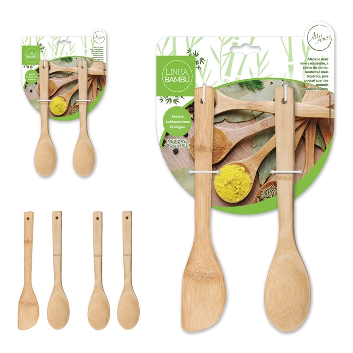 Kit Colher Espatula Art House Bambu 02un