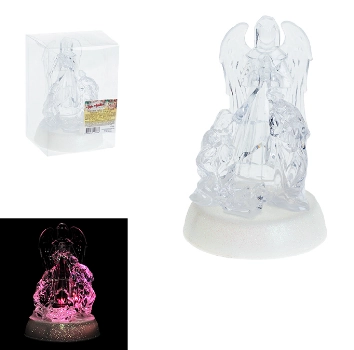 Enfeite Acrilico Anjo C/luz 16cm Ref.842671 Zein