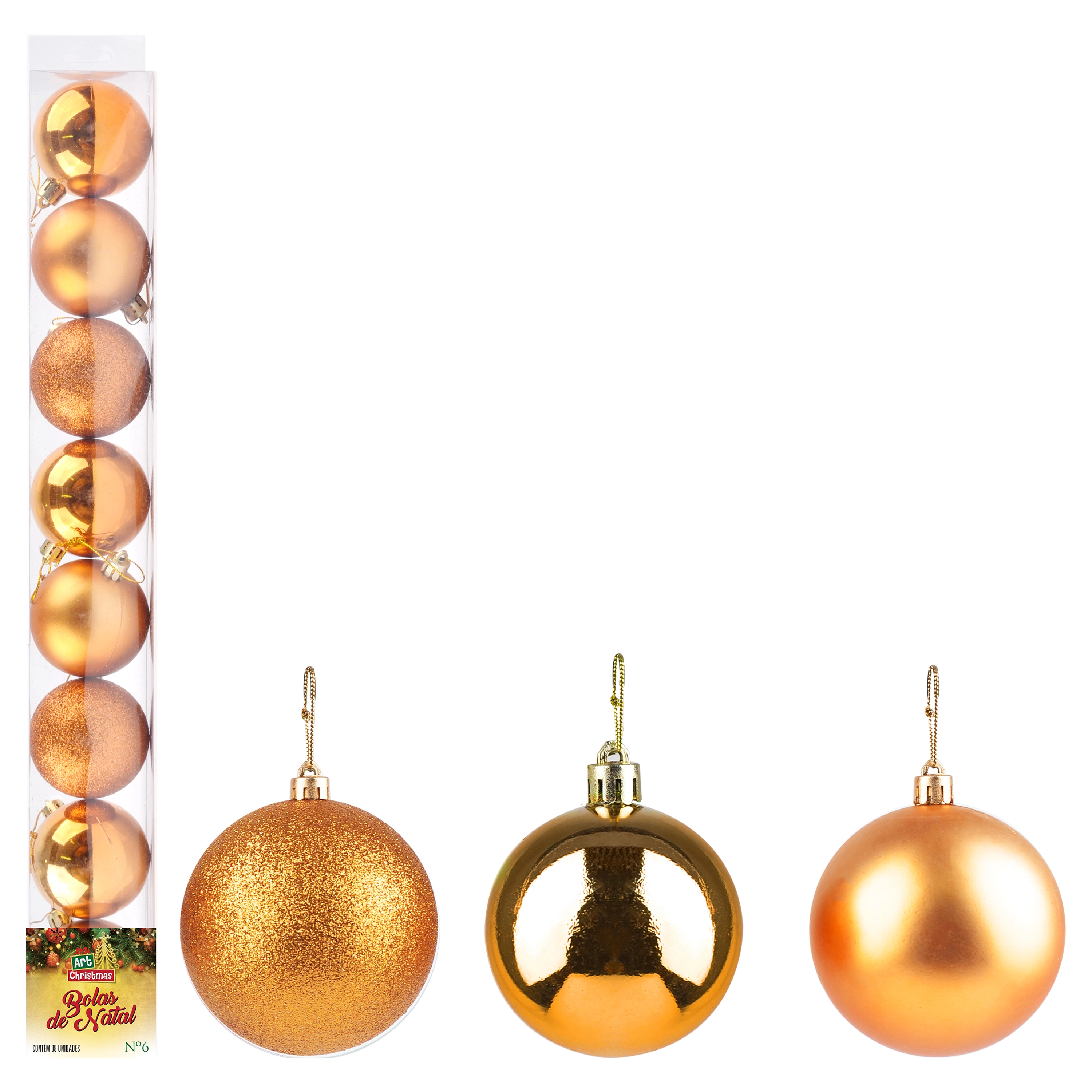 Bola Natal Lisa Bronze 6cm 8pcs 842863 Issam