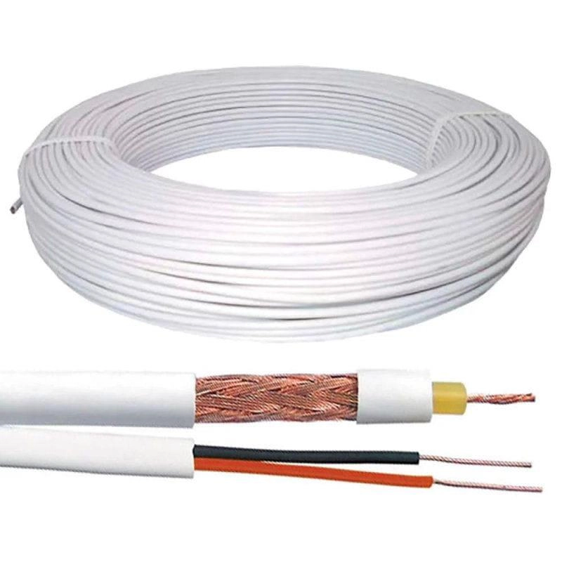 Condutti Cabo Coaxial Rf 4mm 80% Cobre+2x26awg Ext. Bco 100