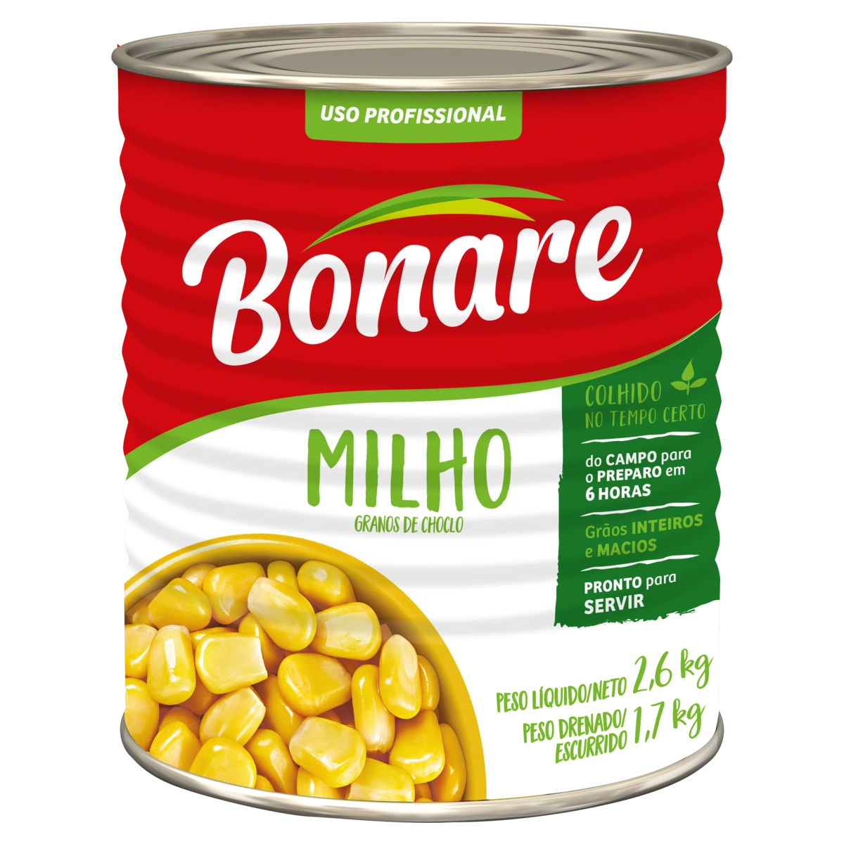 Milho Verde Em Conserva Uso Profissional Bonare Lata 1,7kg