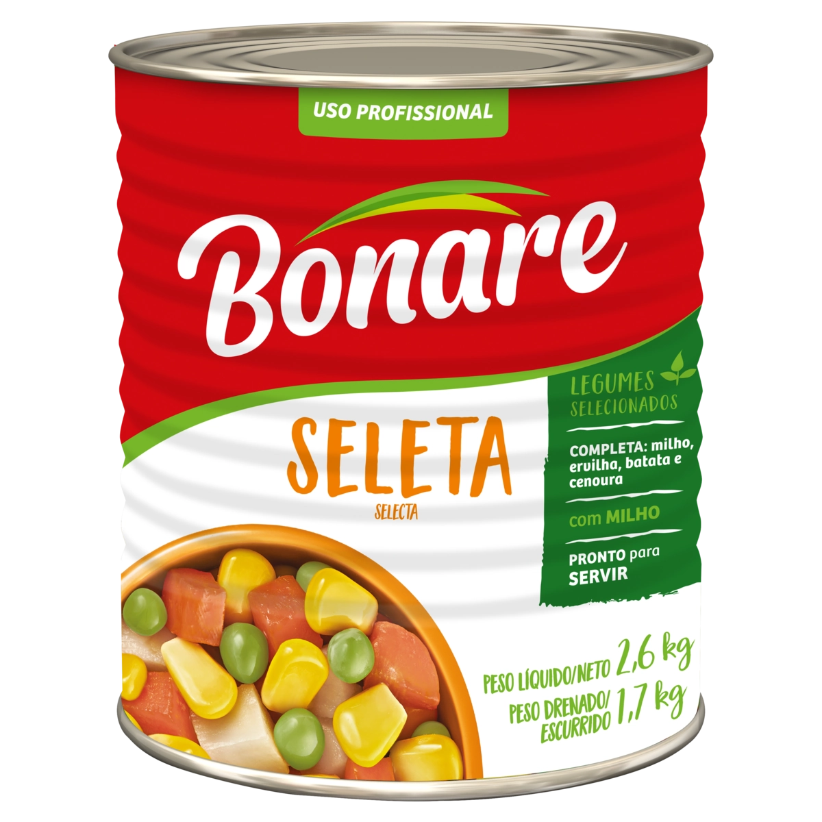 Seleta De Legumes Em Conserva Uso Profissional Bonare Lata 1,7kg