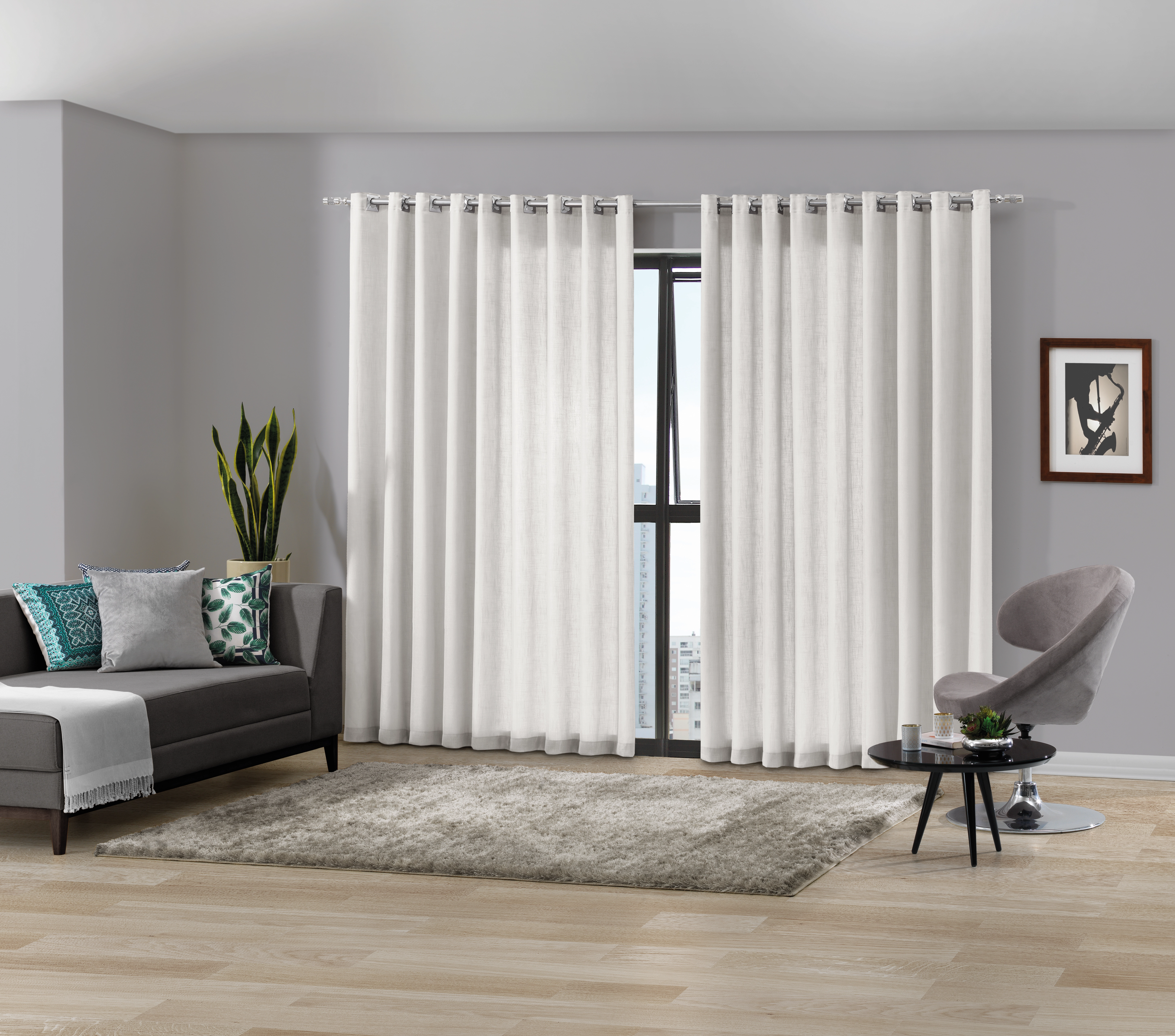Cortina Duo Monaco Marfim 4.20x2.30m 649033215901011.11 Bella Janela