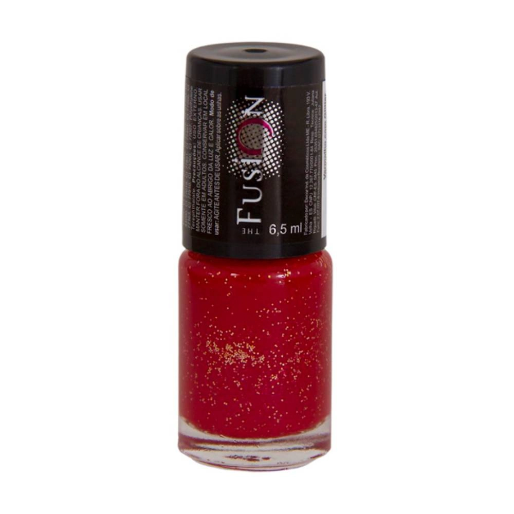 Esmalte The Fusion Vermelho Com Glitter 6,5 Ml