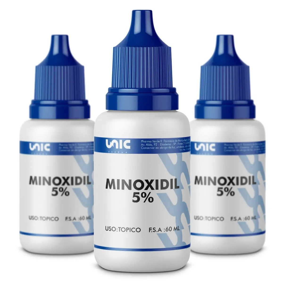 Kit 3 tratamento de Minoxidil 60ml