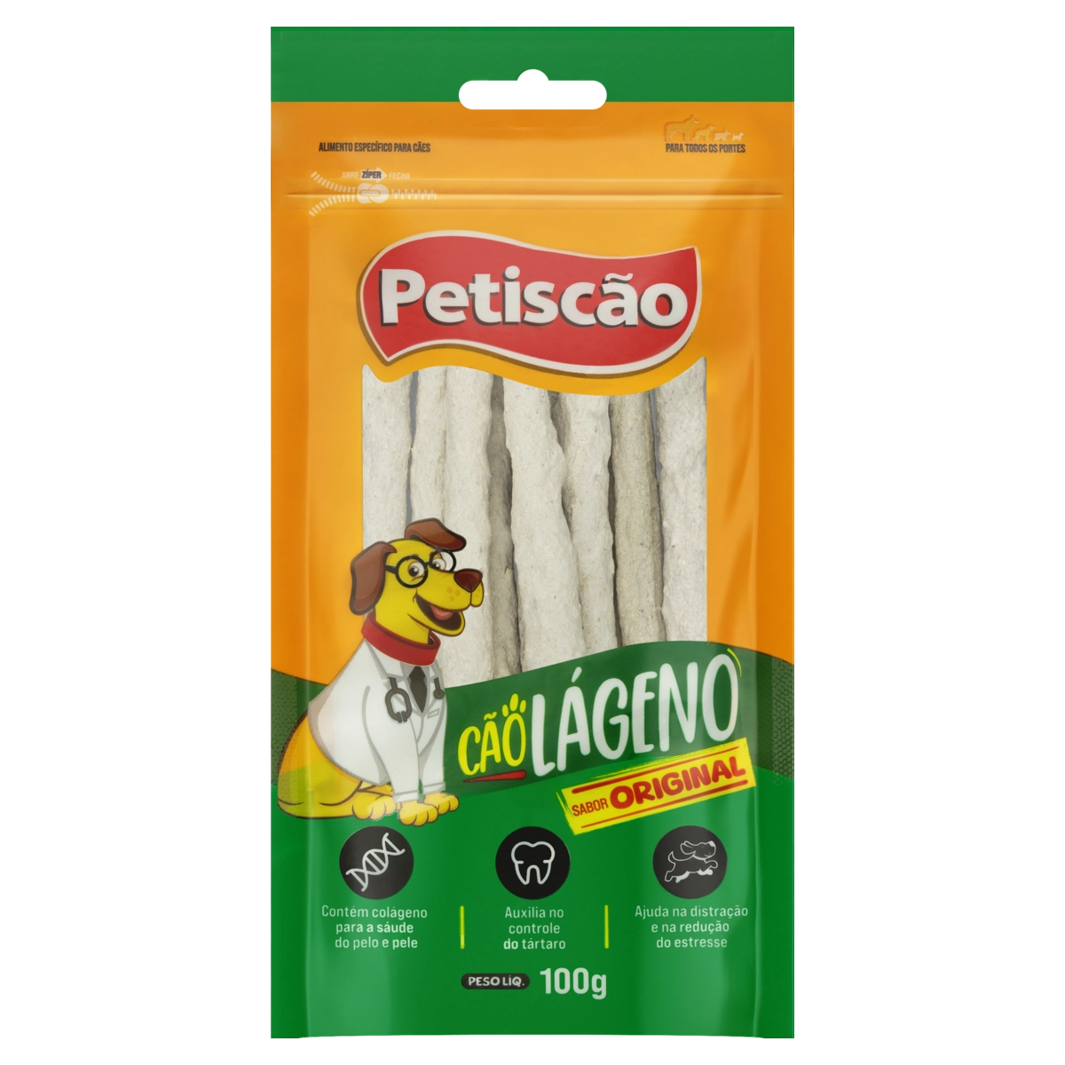 Palito Para Cães Original Petiscão Cãolágeno 100g