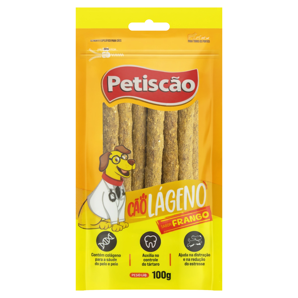 Palito Para Cães Frango Petiscão Cãolágeno 100g