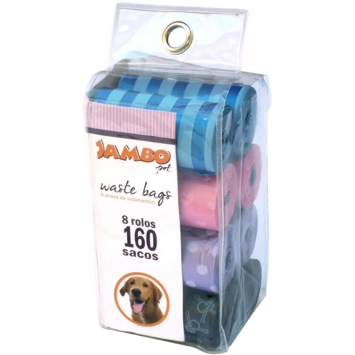 Blister Com 8 Rolos Saquinhos Higiênicos Para Cães E Gatos Jambo Pet