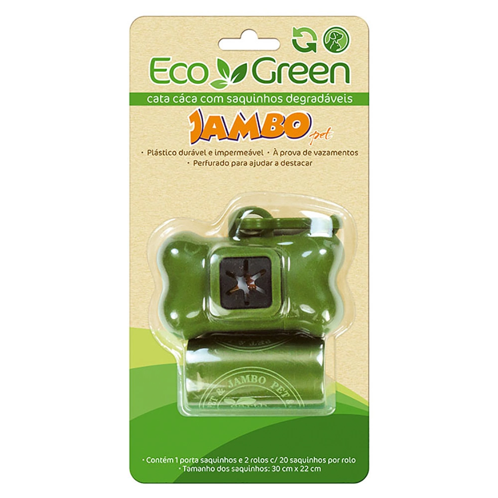 Saquinhos Higiênicos Eco Green com Porta Saquinhos Jambo Pet