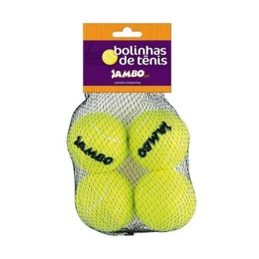 Brinquedo Bola De Tênis Jambo Para Cães Amarela 4 Unidades