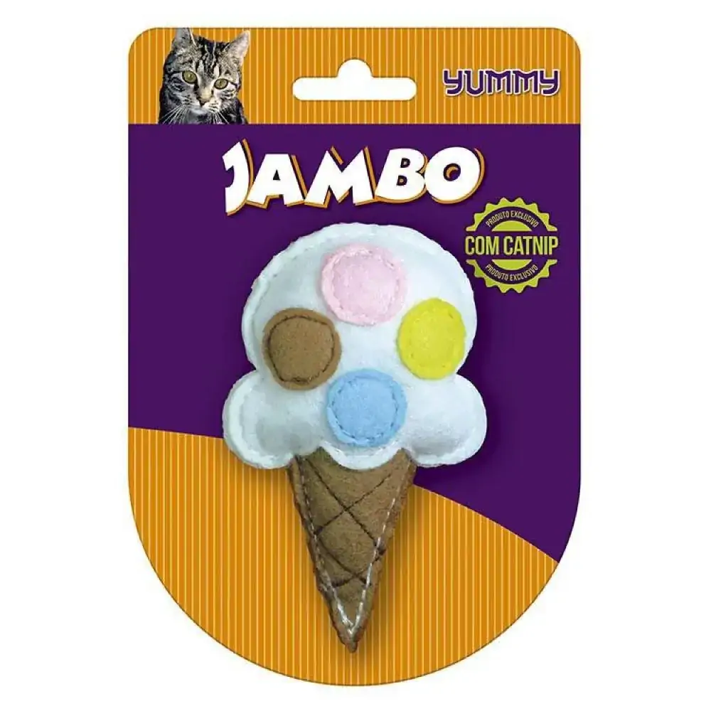 Jambo Pelúcia Com Catnip Sorvete Branco Para Gatos