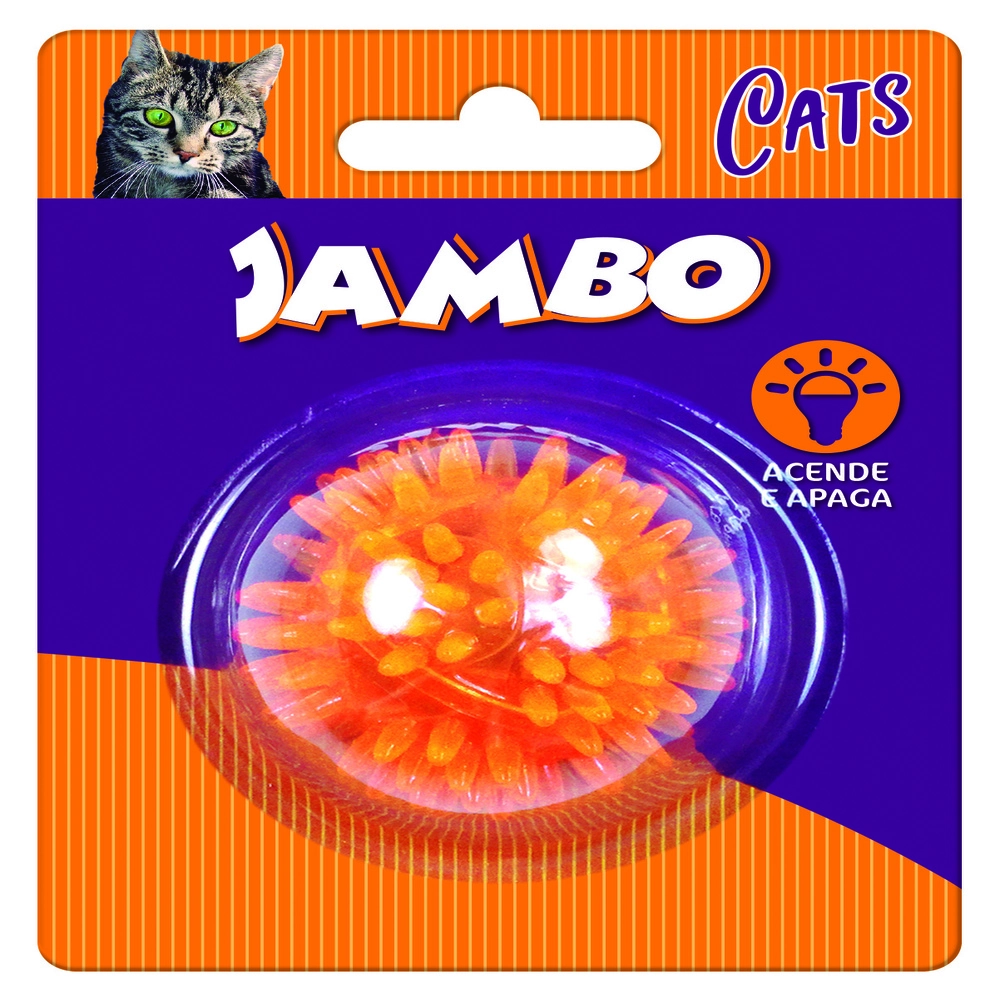 Bola Gato Luz Espinho Jambo Laranja Mini