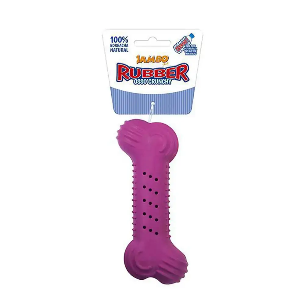 Brinquedo Rubber Osso Crunchy Rosa