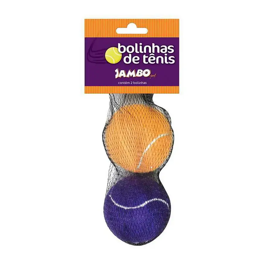 Mordedor Bola Tenis Laranja E Roxa C/ 2