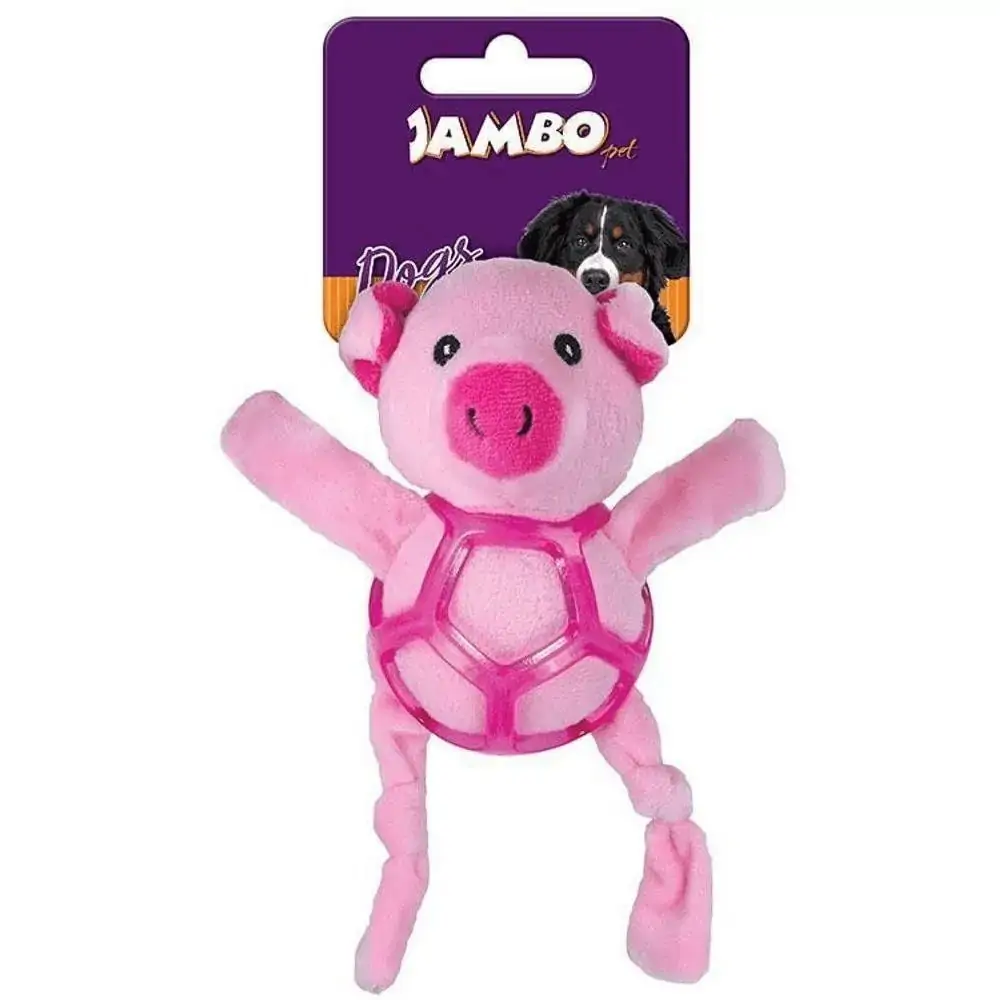 Mordedor Pelúcia Jambo Pet Net Ball Porco