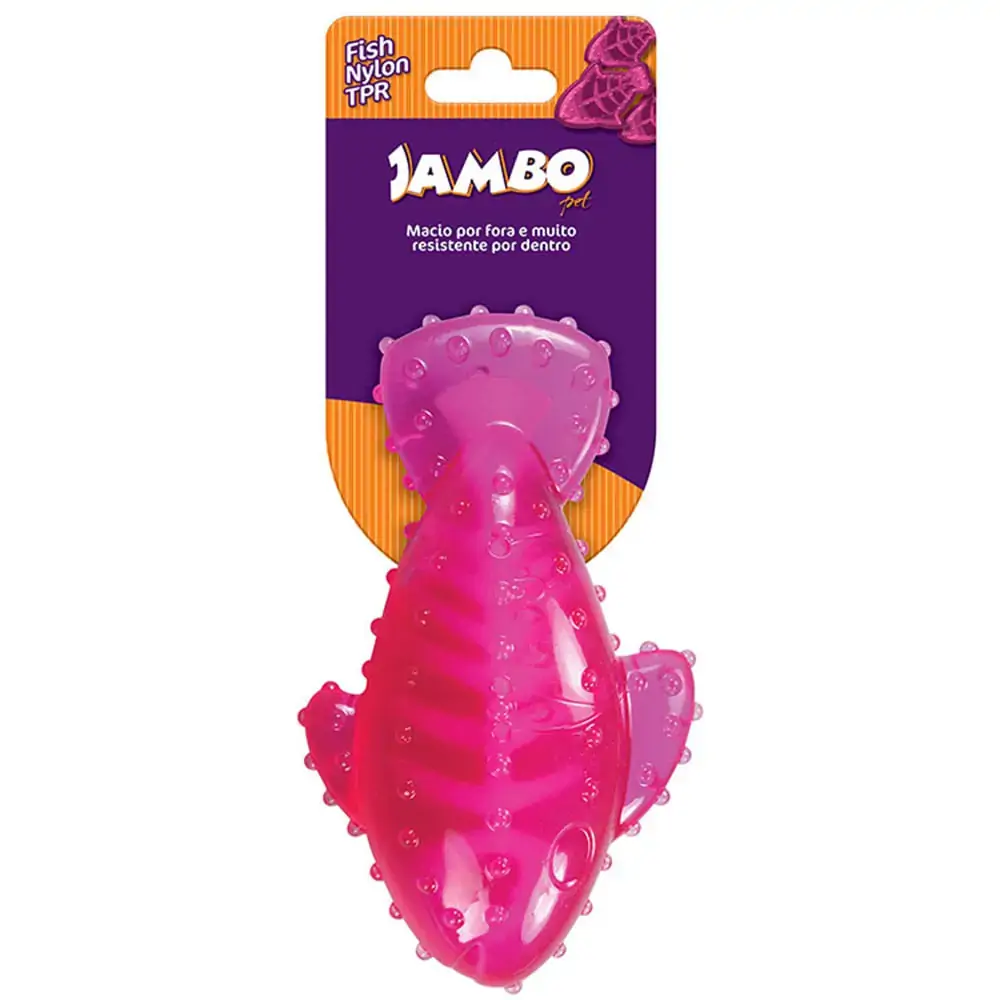 Mordedor Pet Fish Nylon Tpr Rosa Jambo 1un
