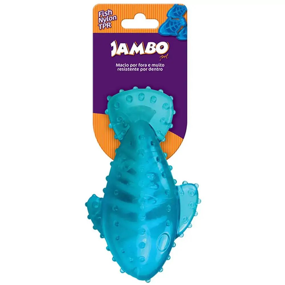 Mordedor Pet Fish Nylon Tpr Azul Jambo 1un