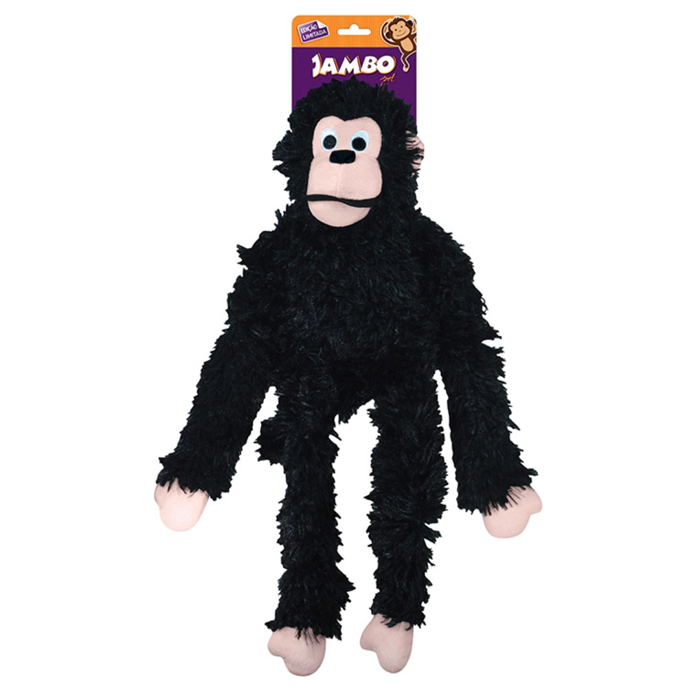 Pelucia Macaco Peludo Preto Grande