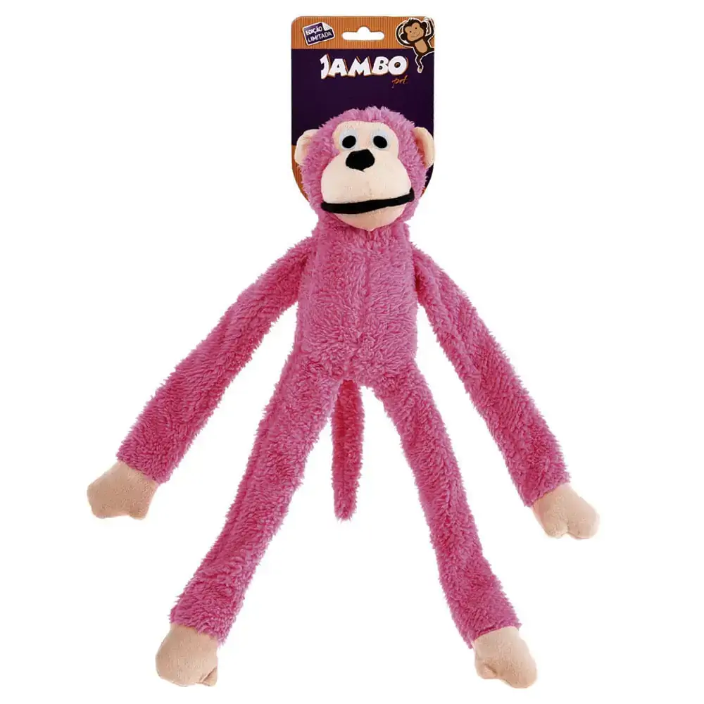 Brinquedo Macaco De Pelúcia Rosa Para Pets Edição Limitada Jambo Pet