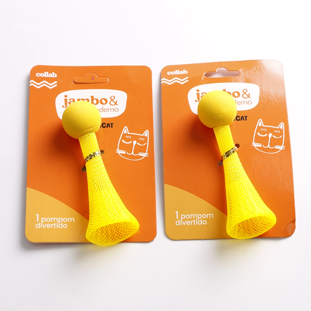 Brinquedo Gato Moderno Pompom Amarelo