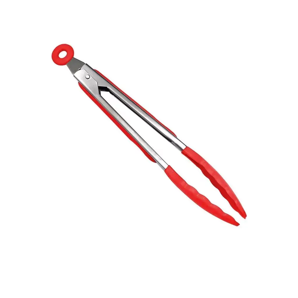 Pinça Pegador Multiuso de Silicone 25,5 CM Vermelho