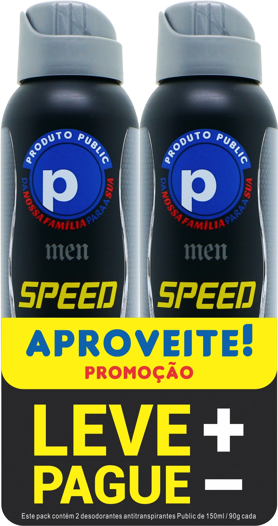 Kit Desodorante C/2 Lv Pg Men Speed 150ml Public