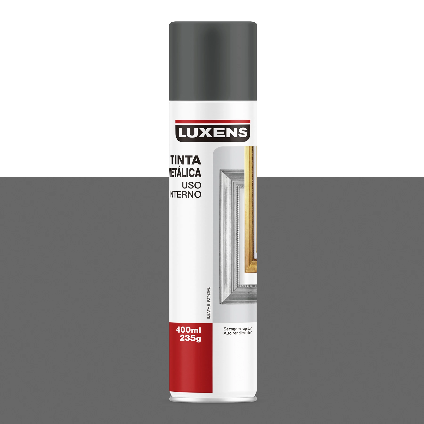 Tinta Spray Metalica Grafite 400mL Luxens