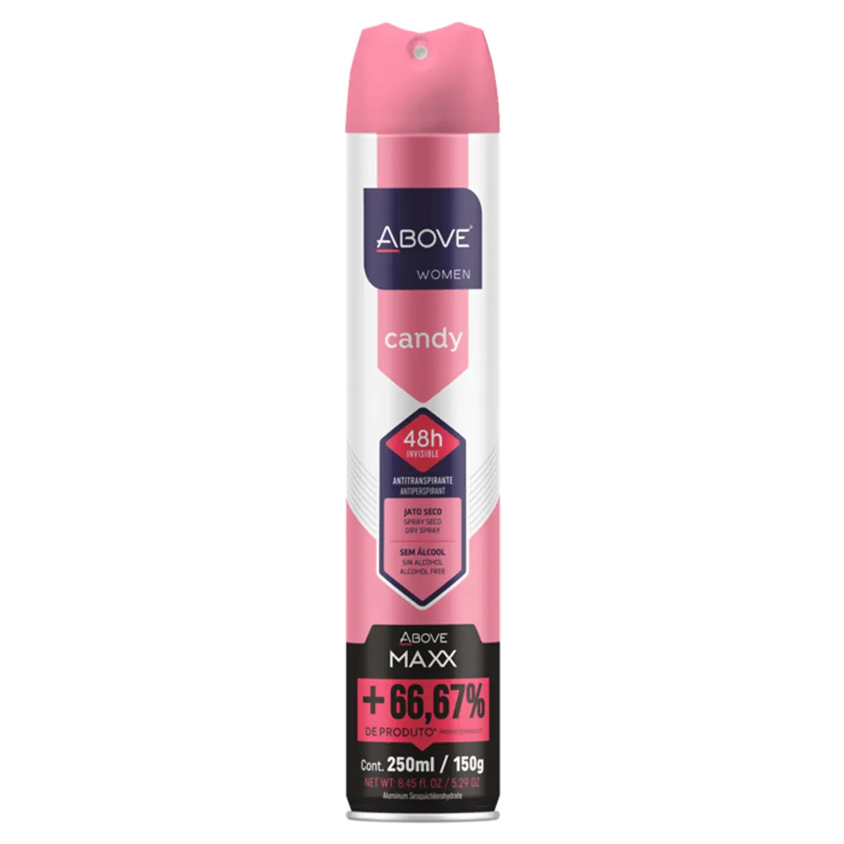 DESODORANTE AEROSSOL ABOVE MAXX CANDY FEMININO 250ML