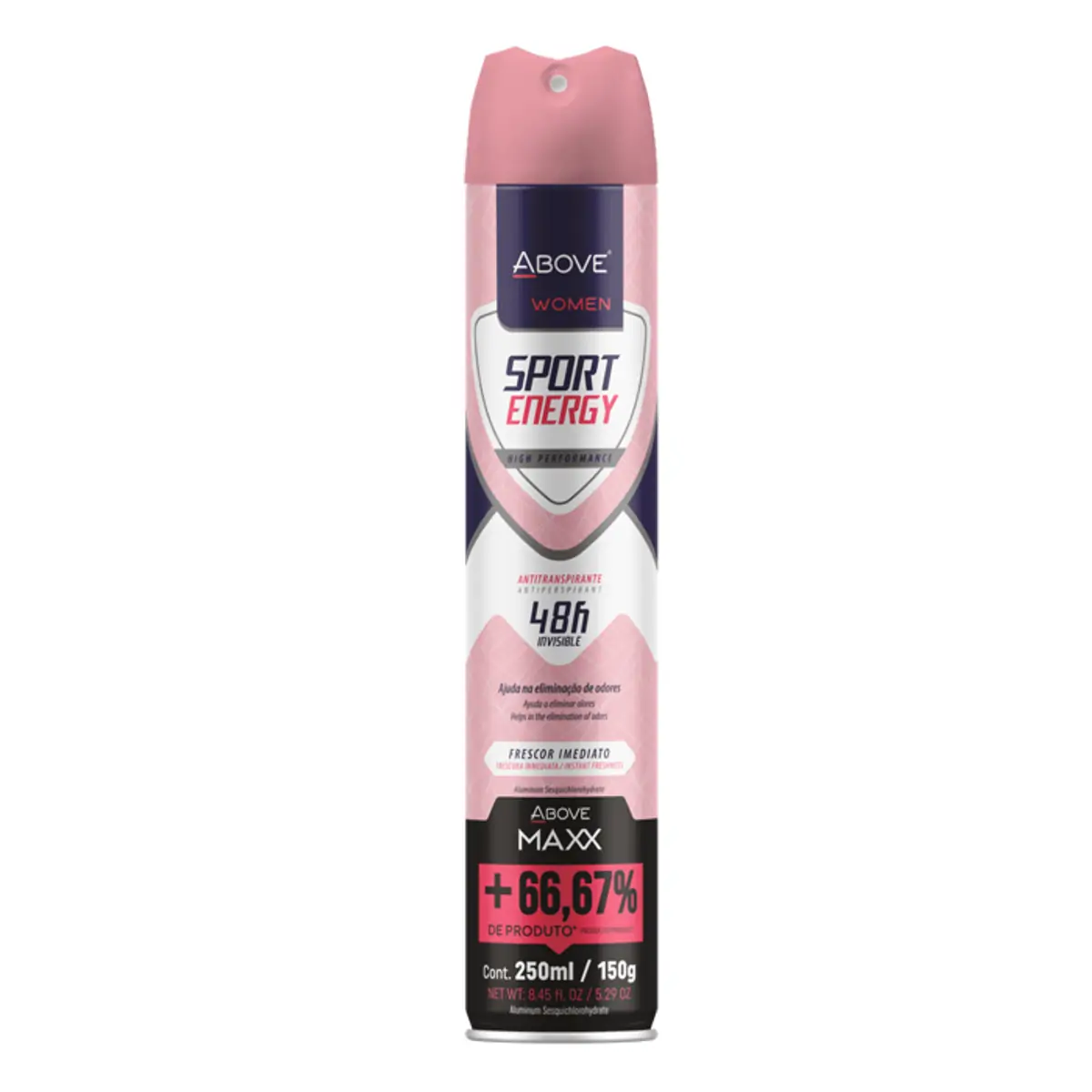 DESODORANTE AEROSSOL ABOVE MAXX ENERGY FEMININO 250ML