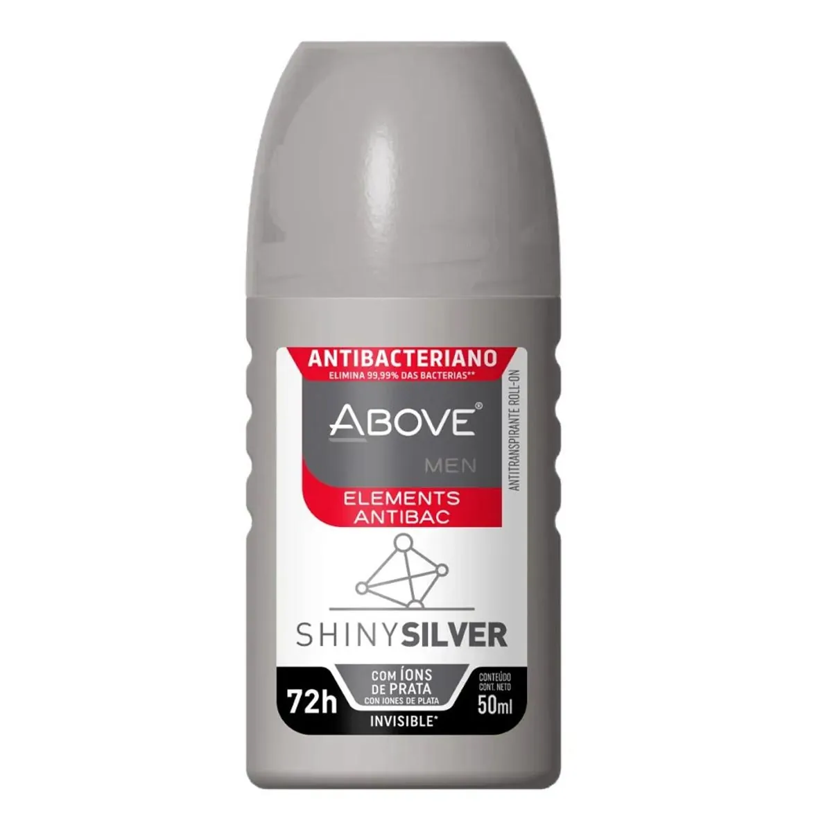 Antitranspirante Roll-On Invisible Shiny Silver Above Men Elements Antibac 50ml