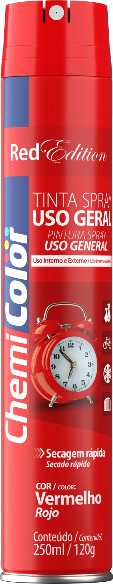 Tinta Chemicolor Metalica Vermelho 250ml 680546 Baston